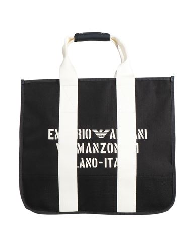 Emporio Armani Man Handbag Black Size - Jute, Pvc - Polyvinyl Chloride