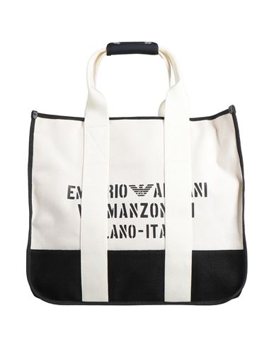 Emporio Armani Man Handbag White Size - Jute, Pvc - Polyvinyl Chloride