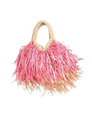 Tela Woman Handbag Beige Size - Cotton, Straw In Pink