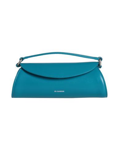 Shop Jil Sander Woman Handbag Turquoise Size - Cow Leather, Calfskin In Blue