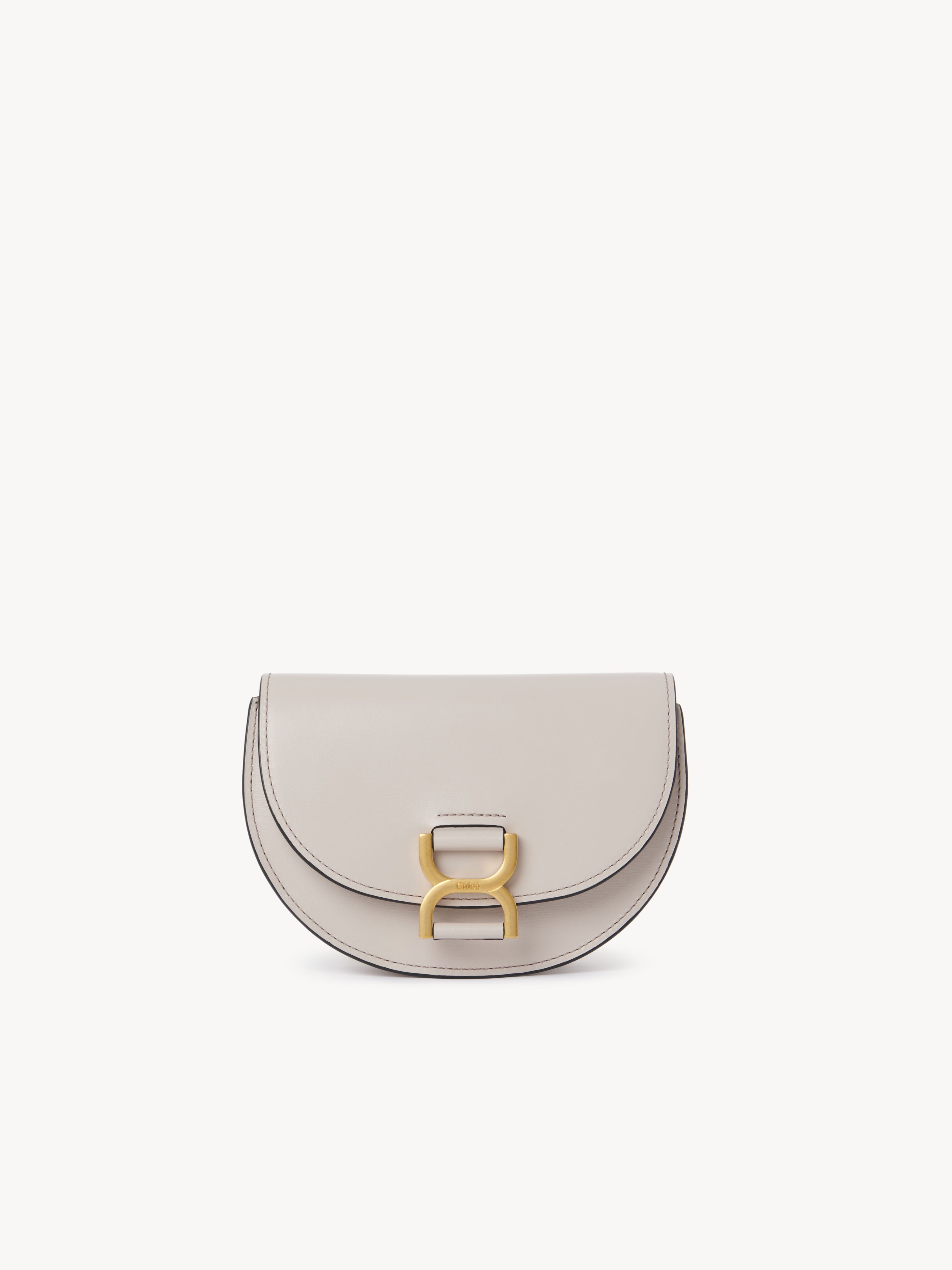 Chloé Mini Marcie Flap Bag In Soft Leather Grey Size Onesize 100% Calf-skin Leather In Grey
