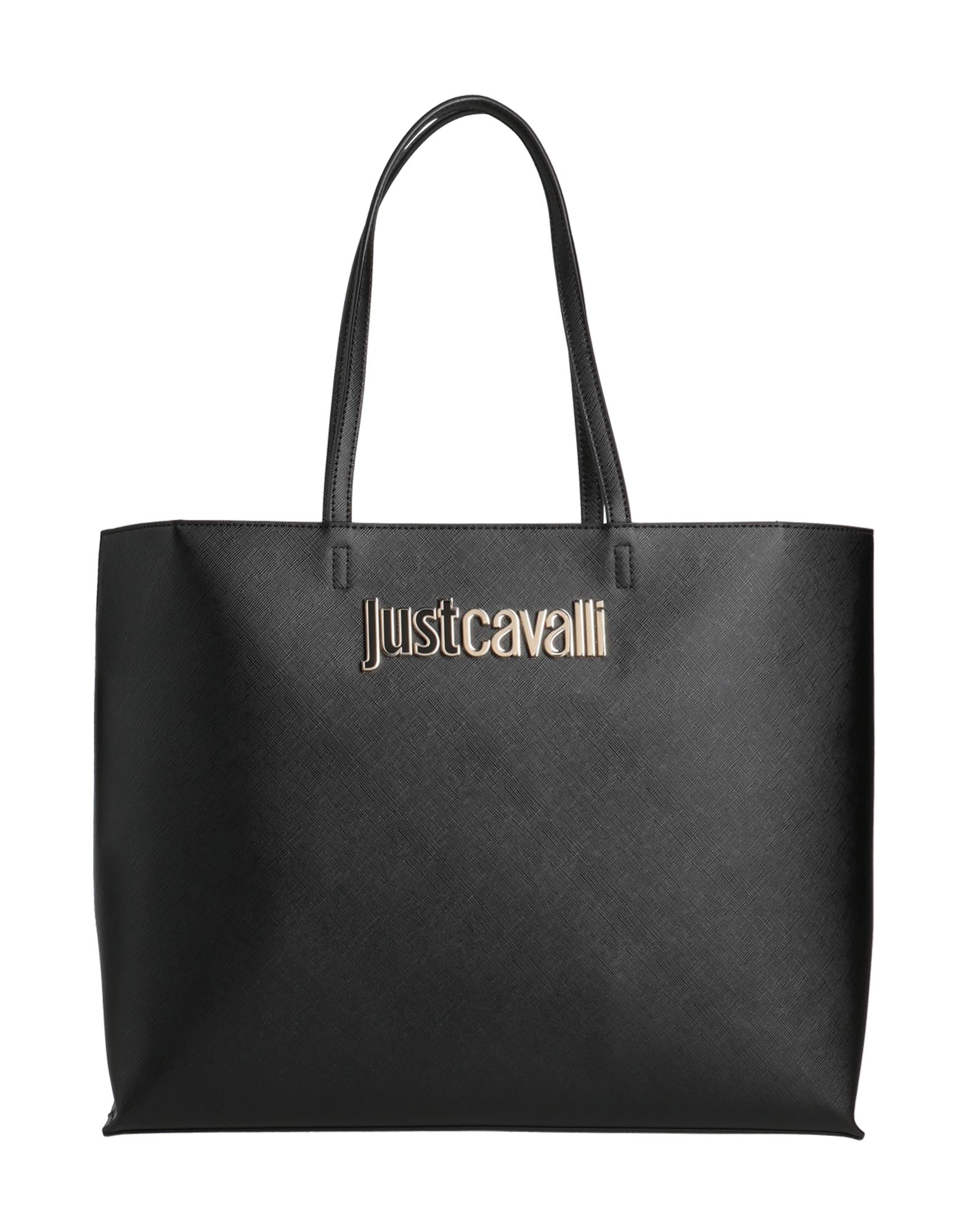 《セール開催中》JUST CAVALLI レディース ハンドバッグ ブラック ポリエステル 100% / ポリウレタン樹脂