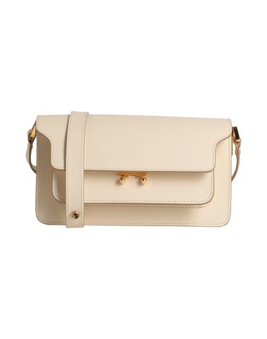Shop Marni Woman Cross-body Bag Ivory Size - Cow Leather, Brass, Steel In White