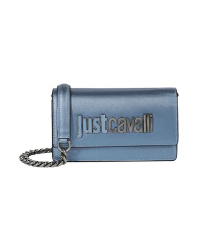 Just Cavalli Plaque Logo Crossbody Woman Cross-body Bag Blue Size - Polyester