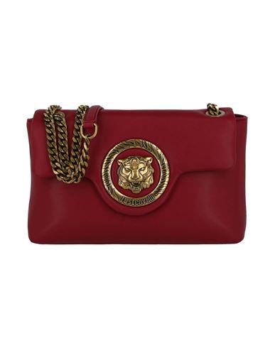 Just Cavalli Gold Chain Tiger Motif Crossbody Woman Cross-body Bag Red Size - Polyester