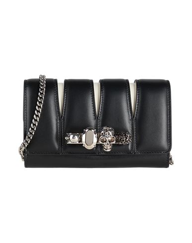 Alexander Mcqueen Skull Ring-hardware Clutch Bag In Black