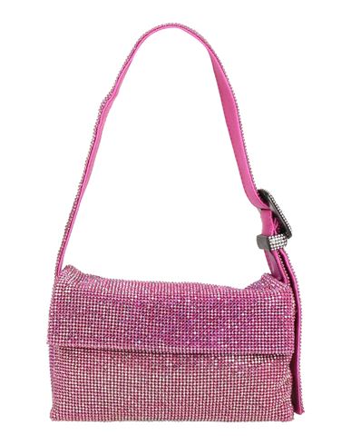 Shop Benedetta Bruzziches Woman Handbag Fuchsia Size - Aluminum, Crystal, Silk In Pink