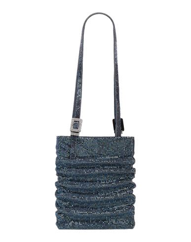 Shop Benedetta Bruzziches Woman Shoulder Bag Blue Size - Aluminum, Crystal