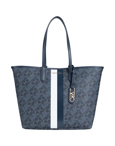 Shop Michael Michael Kors Woman Shoulder Bag Navy Blue Size - Pvc - Polyvinyl Chloride, Polyester