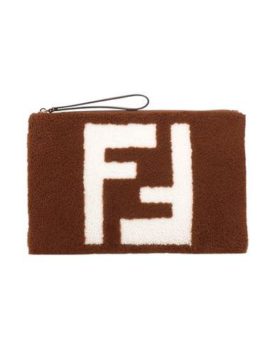 Shop Fendi Woman Handbag Dark Brown Size - Textile Fibers, Goat Skin