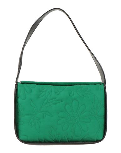 Shop Attic And Barn Woman Handbag Green Size - Viscose, Leather