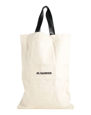 Shop Jil Sander Woman Shoulder Bag Beige Size - Textile Fibers, Leather