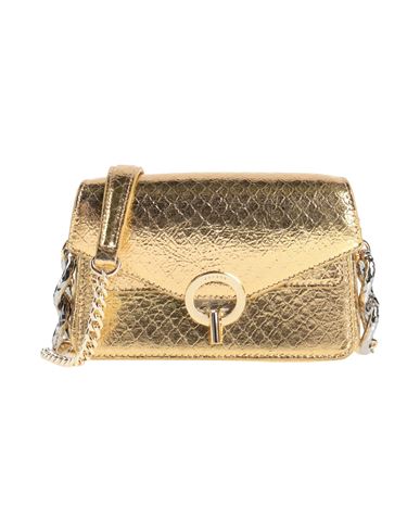 Shop Sandro Woman Cross-body Bag Gold Size - Calfskin, Cow Leather