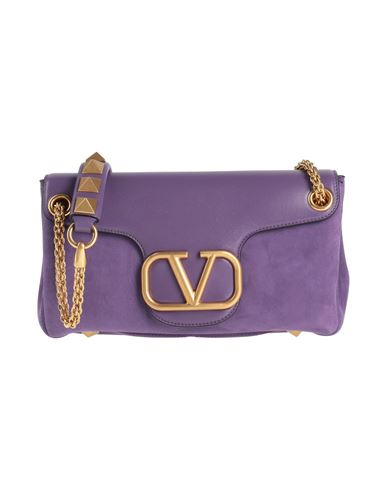 Valentino Garavani Woman Cross-body Bag Purple Size - Leather