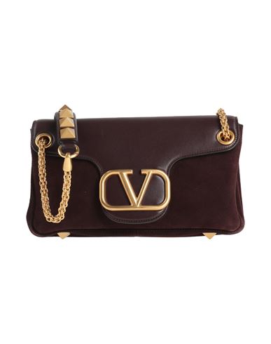 Valentino Garavani Woman Cross-body Bag Dark Brown Size - Leather