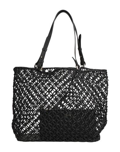 Max Mara Woman Handbag Black Size - Cotton, Polyester, Cow Leather