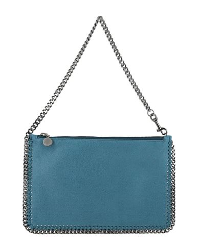 Shop Stella Mccartney Falabella Clutch Woman Shoulder Bag Blue Size - Polyester