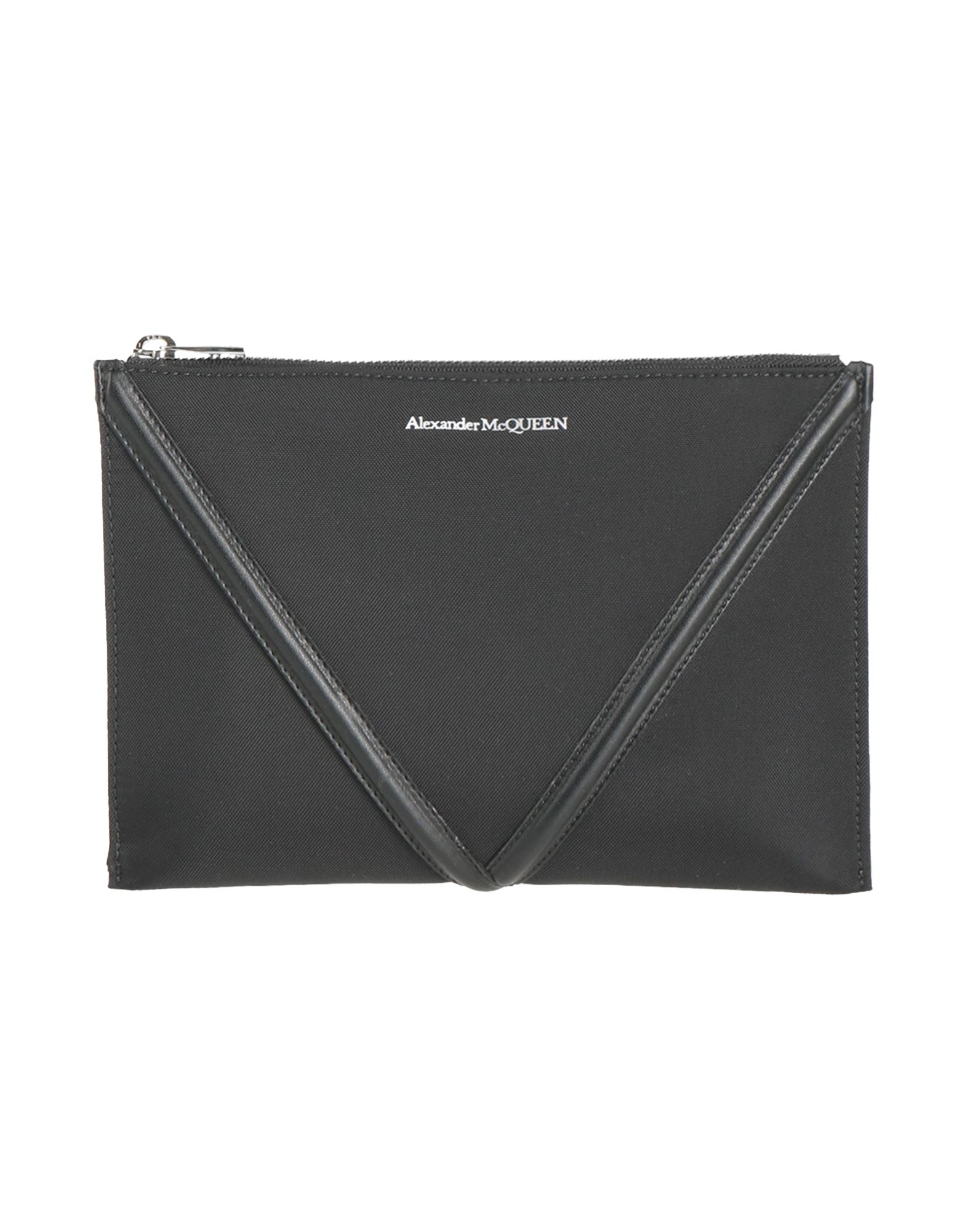 《セール開催中》ALEXANDER MCQUEEN メンズ ハンドバッグ ブラック 革（なめし加工） / 紡績繊維