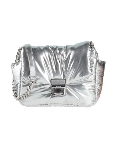 Msgm Woman Cross-body Bag Silver Size - Leather In Metallic