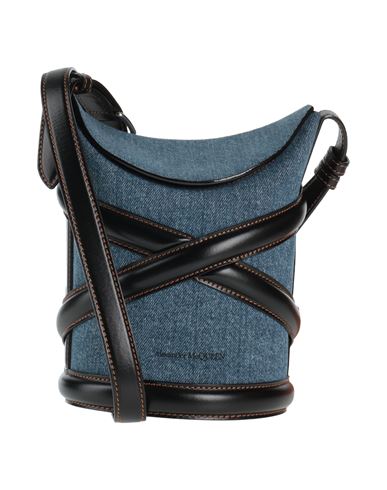 Alexander Mcqueen Woman Cross-body Bag Blue Size - Leather, Textile Fibers