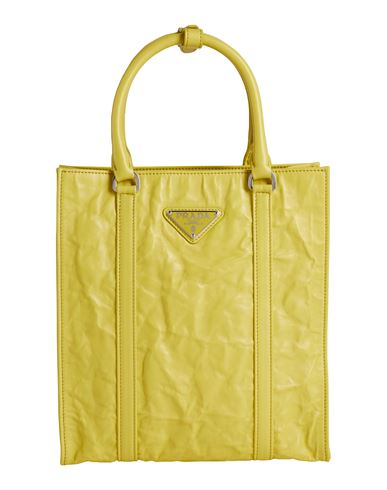 Shop Prada Woman Handbag Yellow Size - Leather