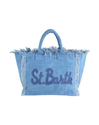 Mc2 Saint Barth Vanity Patch Woman Handbag Slate Blue Size - Cotton