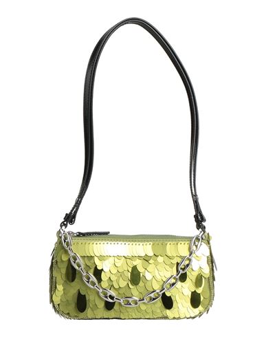 By Far Woman Handbag Acid Green Size - Polyester, Recycled Polyester, Cowhide In Metallic