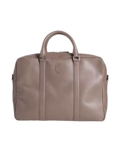 Shop Trussardi Man Handbag Light Brown Size - Cow Leather In Beige