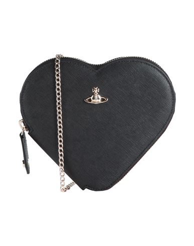 Shop Vivienne Westwood New Heart Crossbody Woman Cross-body Bag Black Size - Cow Leather