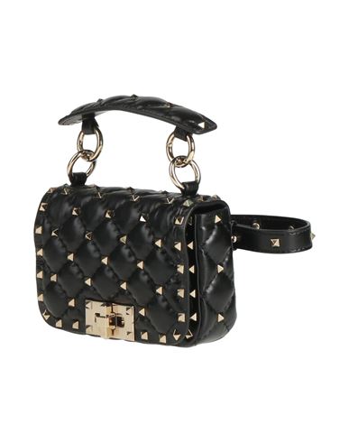 Shop Valentino Garavani Woman Belt Bag Black Size - Leather