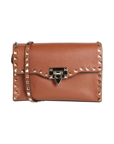 Shop Valentino Garavani Woman Cross-body Bag Brown Size - Leather