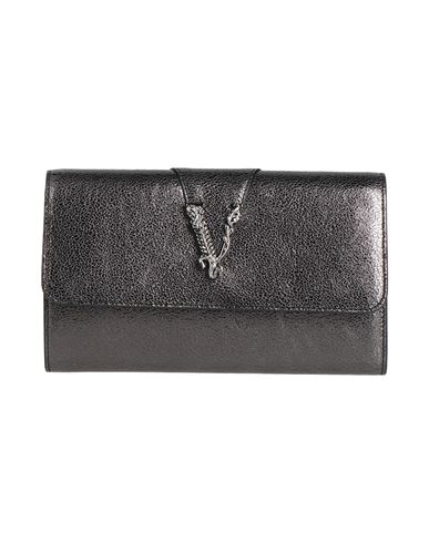 Versace Woman Handbag Steel Grey Size - Calfskin In Black