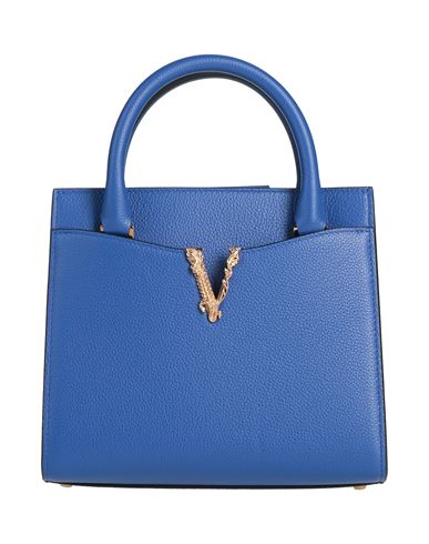 Shop Versace Woman Handbag Bright Blue Size - Calfskin