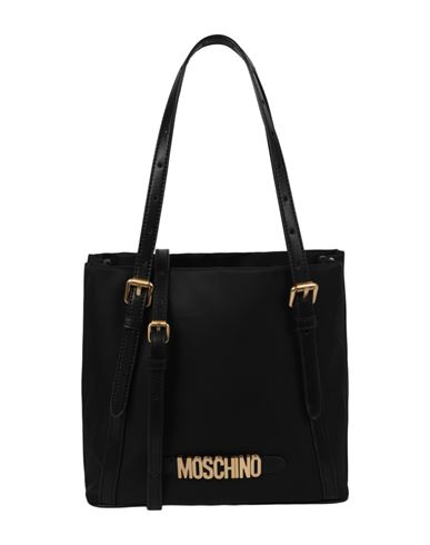 Shop Moschino Signature Logo Nylon Tote Bag Woman Shoulder Bag Black Size - Nylon