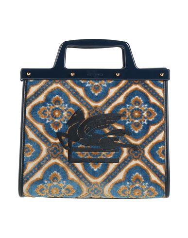 Shop Etro Woman Handbag Azure Size - Textile Fibers In Blue