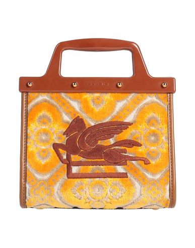 Etro Woman Handbag Orange Size - Textile Fibers In Brown