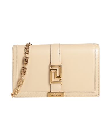 Versace Woman Cross-body Bag Beige Size - Calfskin