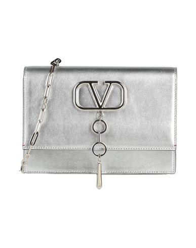 Valentino Garavani Woman Cross-body Bag Silver Size - Leather