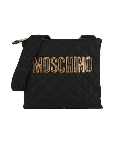 Shop Moschino Quilted Nylon Logo Messenger Bag Woman Cross-body Bag Black Size - Nylon