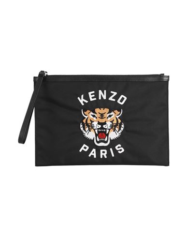 Kenzo Man Handbag Black Size - Polyester, Cow Leather