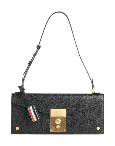 Shop Thom Browne Woman Shoulder Bag Black Size - Leather