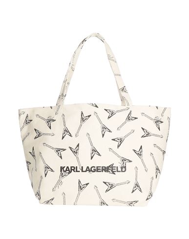 Karl Lagerfeld Woman Shoulder Bag Beige Size - Recycled Cotton, Cotton In White