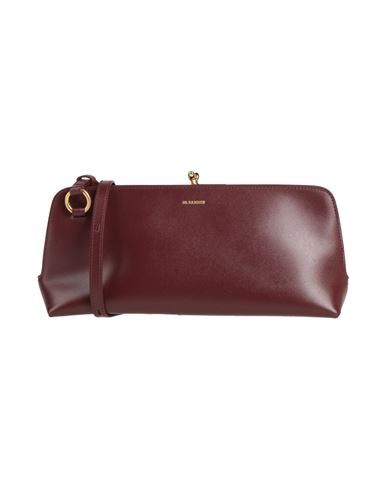 Jil Sander Woman Cross-body Bag Cocoa Size - Cow Leather, Ovine Leather In Burgundy
