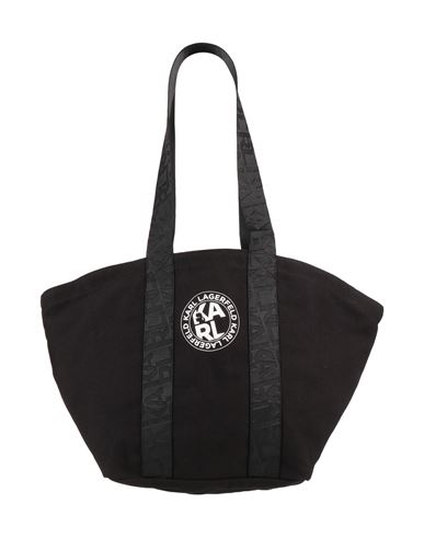 Shop Karl Lagerfeld Woman Shoulder Bag Black Size - Organic Cotton, Cotton