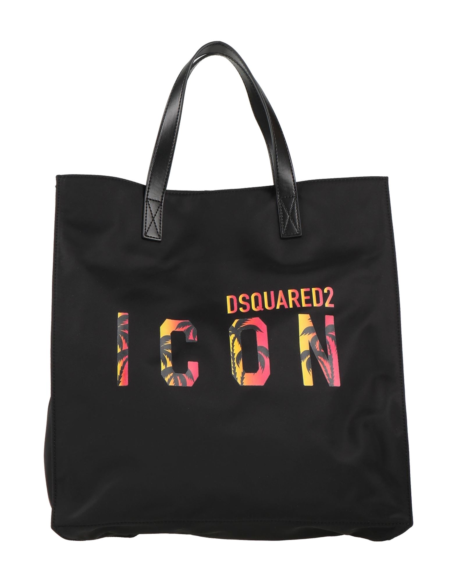 《セール開催中》DSQUARED2 メンズ ハンドバッグ ブラック ナイロン 95% / 牛革 5%