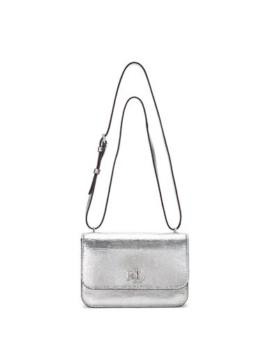 Shop Lauren Ralph Lauren Woman Cross-body Bag Silver Size - Cow Leather