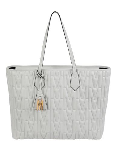 Shop Moschino M-quilted Leather Tote Woman Shoulder Bag White Size - Lambskin