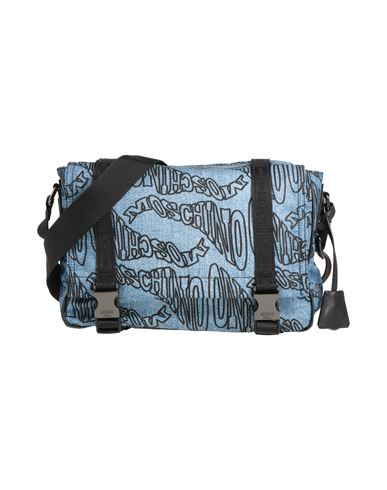 Moschino Man Cross-body Bag Azure Size - Textile Fibers In Blue