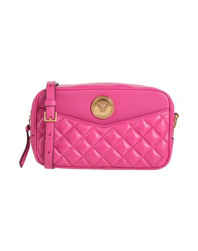Shop Versace Woman Cross-body Bag Fuchsia Size - Lambskin In Pink