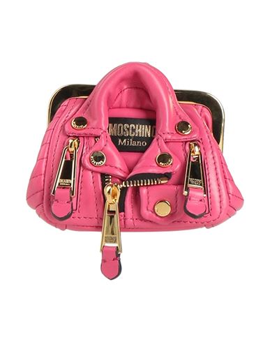 Moschino Biker Leather Shoulder Bag In Pink